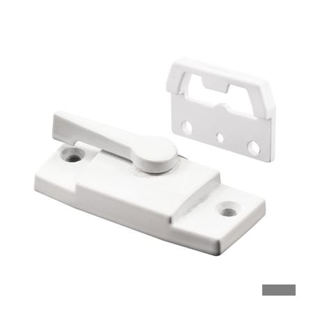 Prime-Line Sash Lock w/Face-Mount Keeper, 2-1/4in Hole Center Spacing, Diecast Zinc, White F 2767